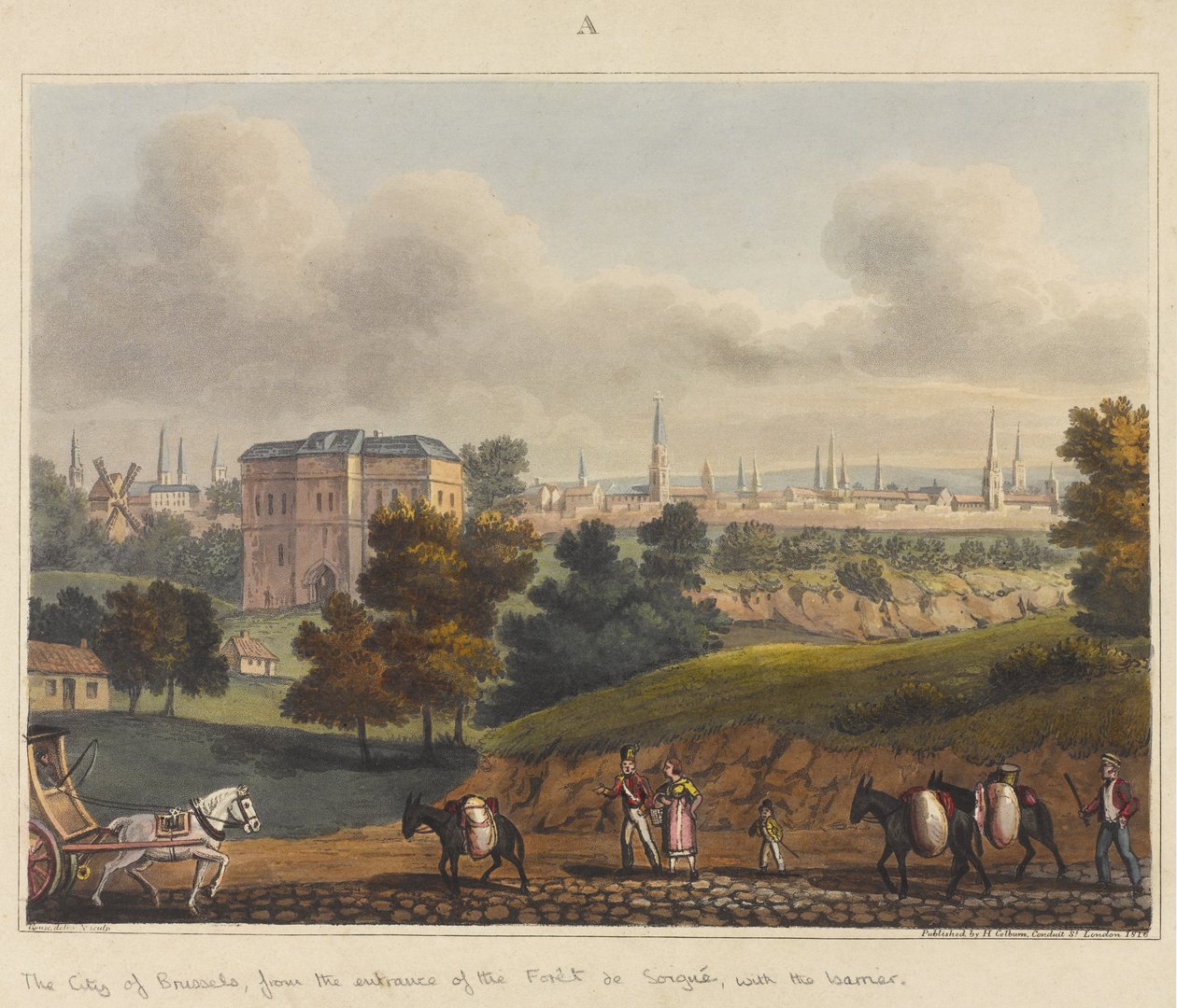 Brüksel Şehri, Foret de Soignes girişinden bariyerli, 1815, 