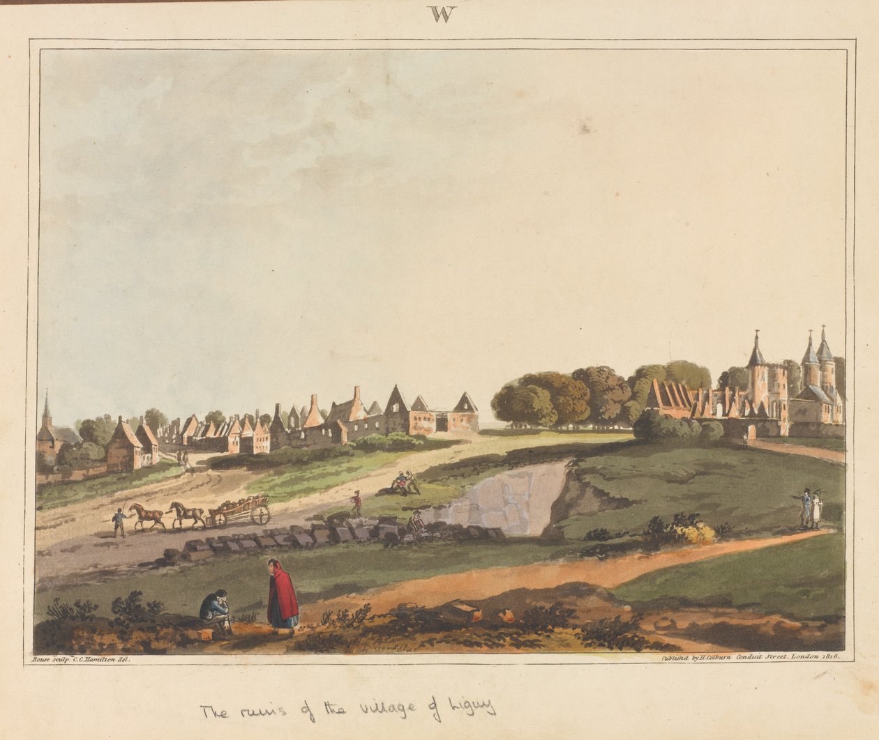 ?Ligny köyünün kalıntıları?, 1815 by James Rouse