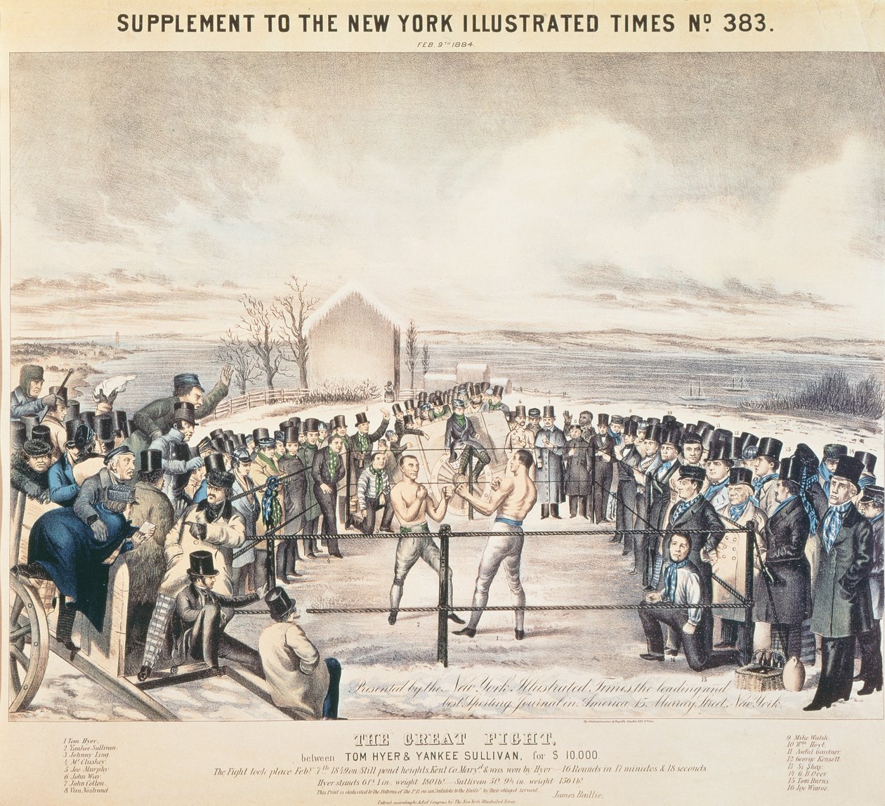 Tom Hyer ve Yankee Sullivan Arasındaki Büyük Kavga, 1849 by James S. Baillie