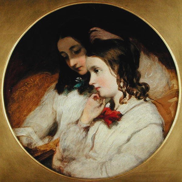 İki Kızın Çalışması by James Sant
