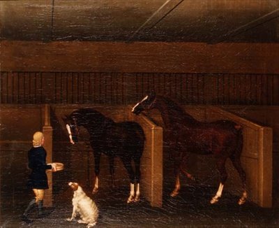 Bir ahırda bir damat, atlar ve bir köpek by James Seymour