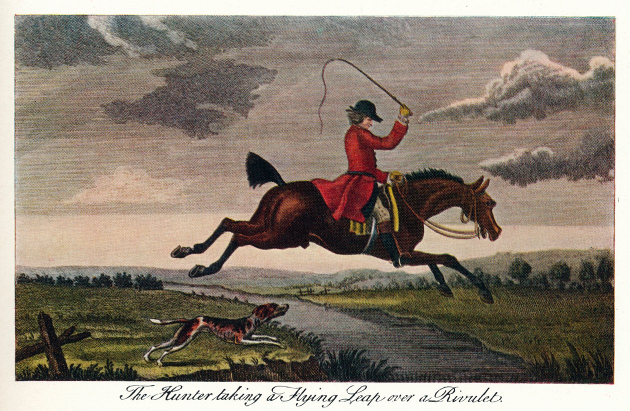 Bir Derenin Üzerinden Uçan Sıçrayan Avcı, c1740, 1922 by James Seymour