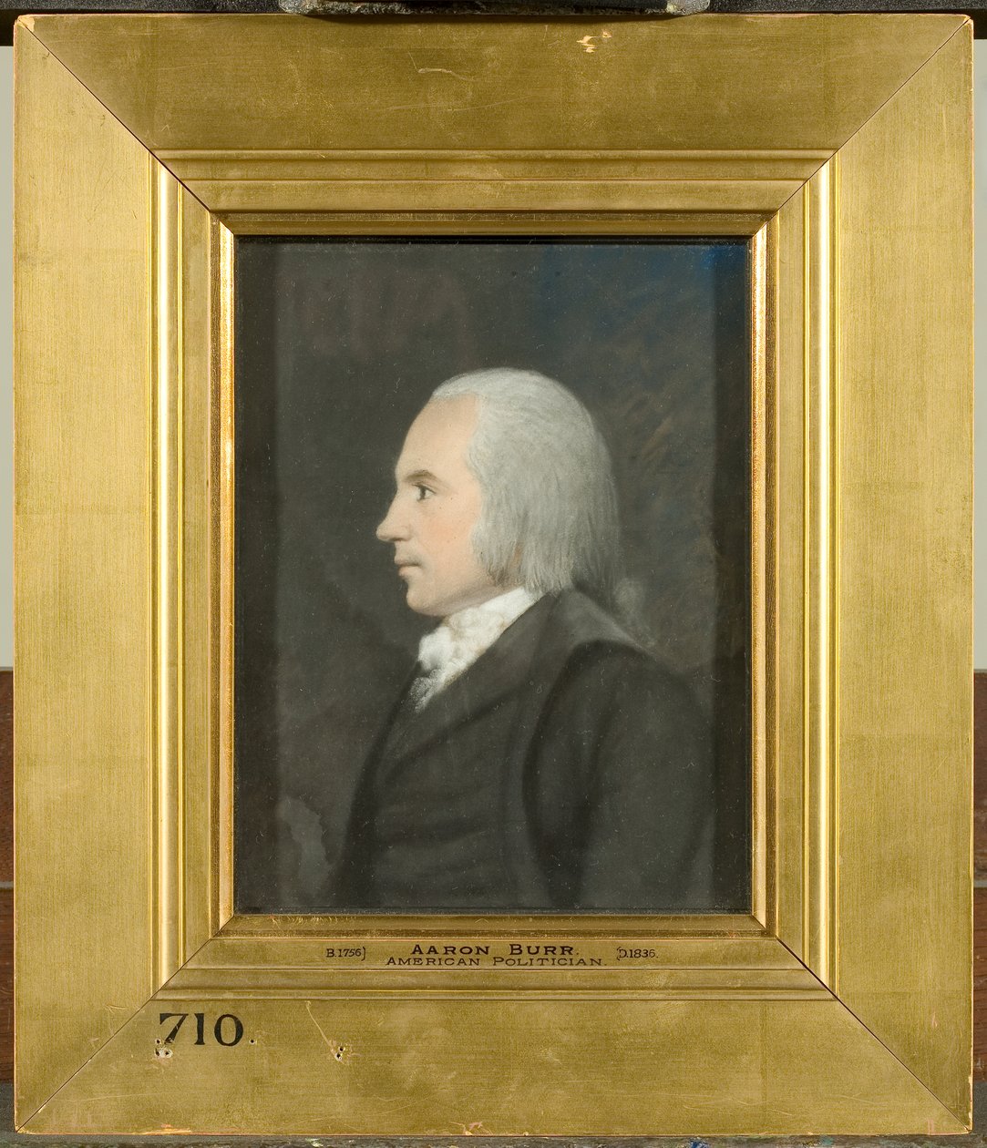 ಆರನ್ ಬರ್, ಸಿ.1797 (ಬೂದು ಕಾಗದದ ಮೇಲೆ ಬಣ್ಣದ ನೀಲಿಬಣ್ಣ) ಟರ್ಕ್ by James Sharples