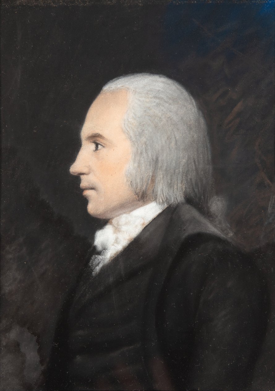 Aaron Burr, c.1797 (gri kağıt üzerinde renkli pastel) by James Sharples