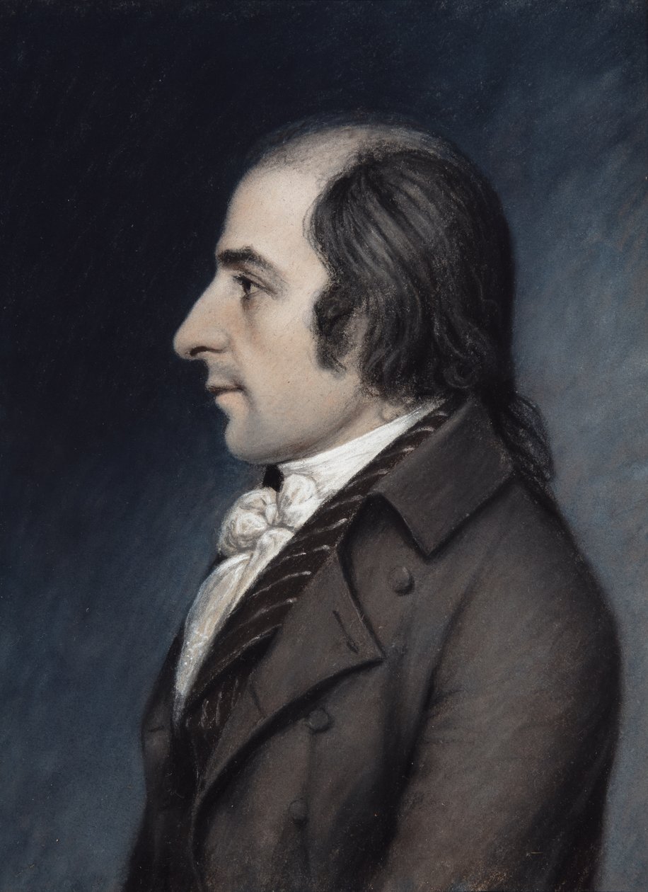 Albert Gallatin, yaklaşık 1797 (gri kağıt üzerine pastel) by James Sharples