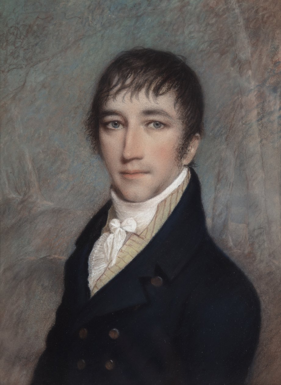 Clement Clarke Moore, 3/1810 (gri kağıt üzerine pastel) by James Sharples