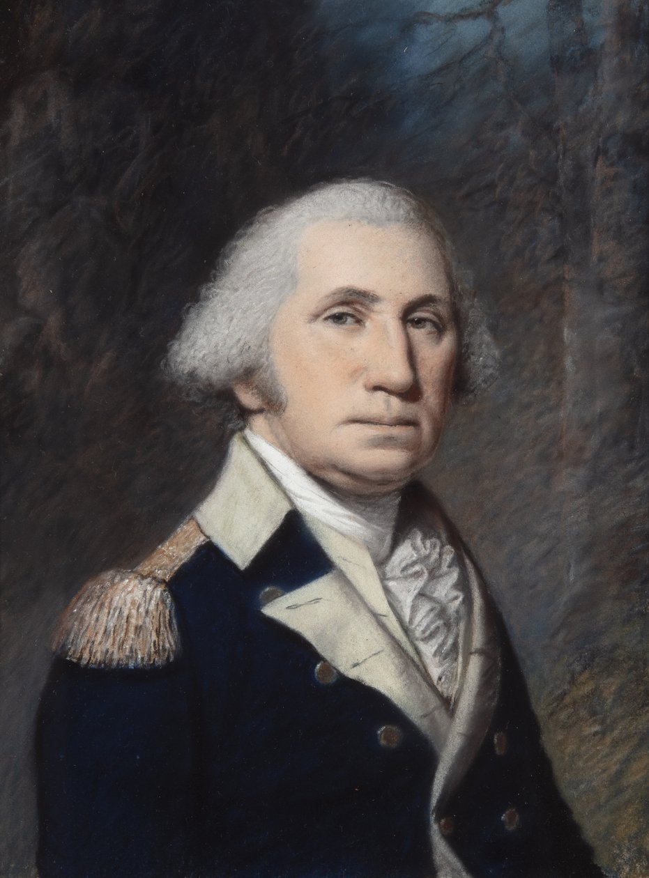 George Washington, muhtemelen 1796-97 (gri kağıt üzerine pastel) by James Sharples
