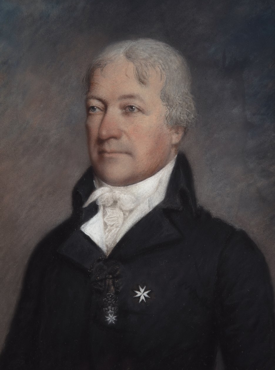 Marquis de Lafayette (gri kağıt üzerine pastel) by James Sharples