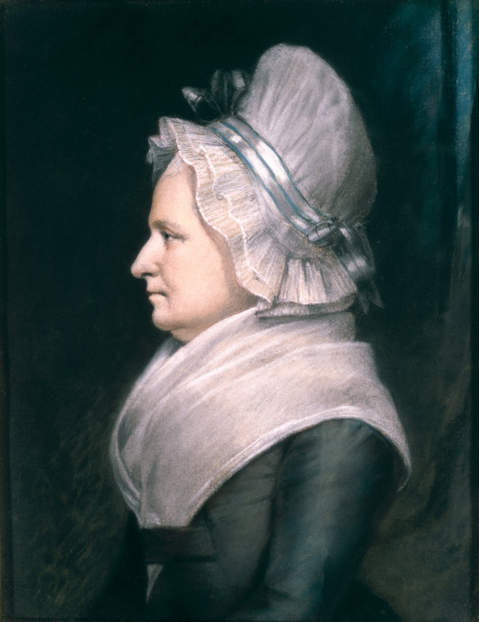 Bayan Martha Washington (1731-1802) 1796 (kağıt üzerinde pastel) by James Sharples