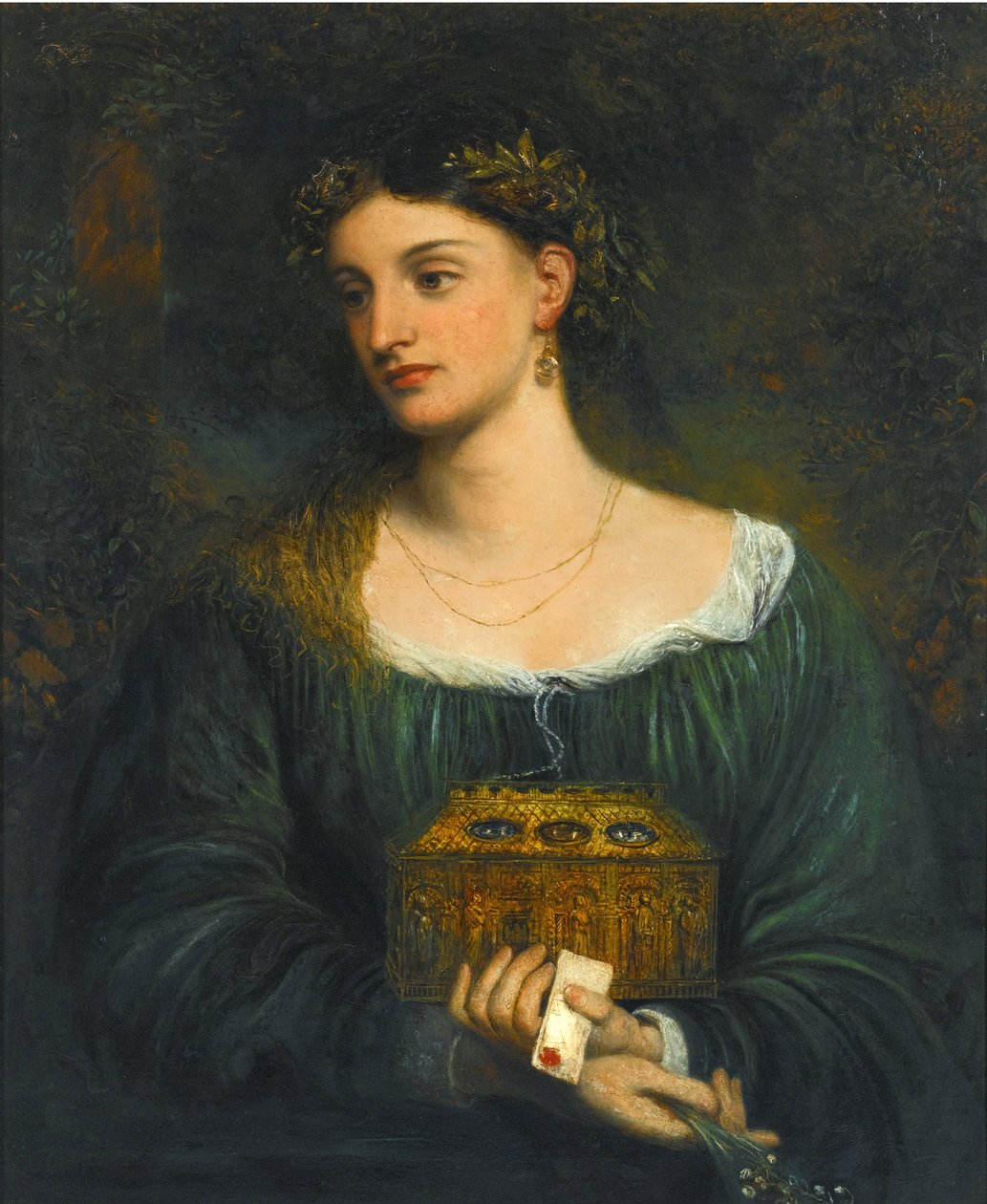 Raphael öncesi resimler : Pandora (Pandore) par Smetham, James (1821-1889), yaklaşık 1865. Tuval üzerine yağlı boya, 76,5x61. Özel koleksiyon by James Smetham