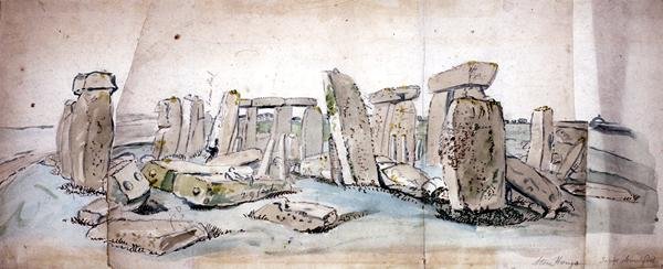 Stonehenge (kağıt üzerine sulu boya) by James Sowerby
