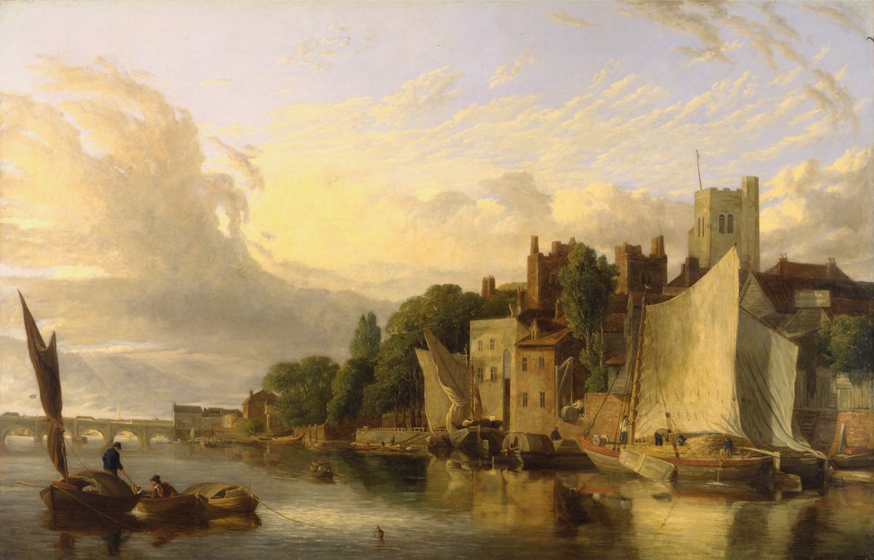 Nehirden Westminster Köprüsü'ne bakan Lambeth by James Stark