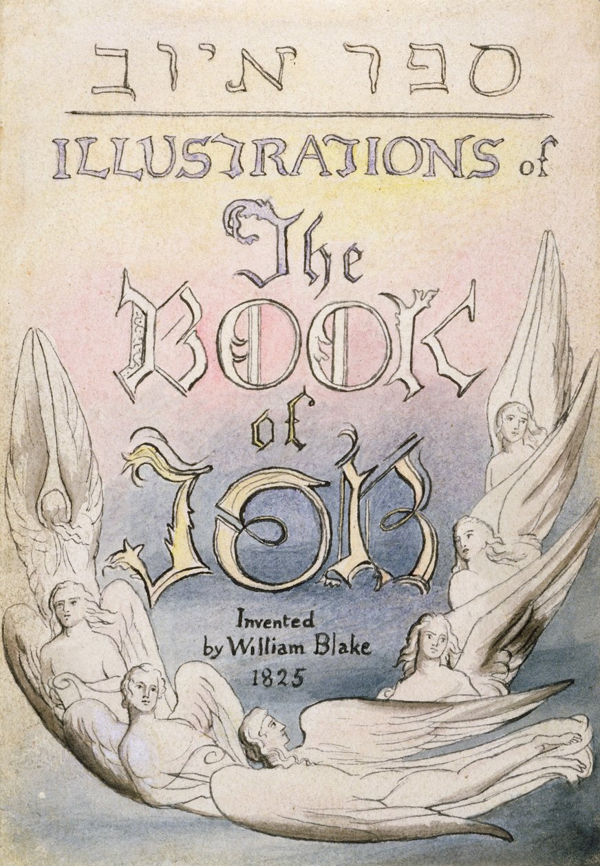 William Blake'ten (1757-1827) sonra 'Eyub Kitabı Çizimleri'nden Başlık Sayfası, pl.1, (kalem ve mürekkepli wc) by James Thomas Linnell