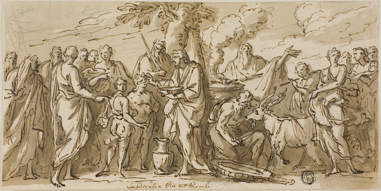 Lupercalia (rekto) ve Şekil Eskizleri (verso) by James Thornhill