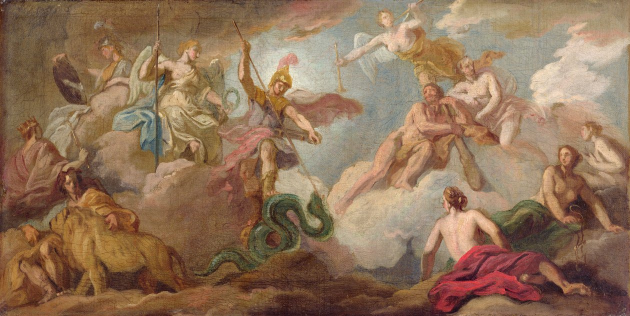 Apollon'un Zaferi, 1716 dolayları (tuval üzerine yağlıboya) by James Thornhill