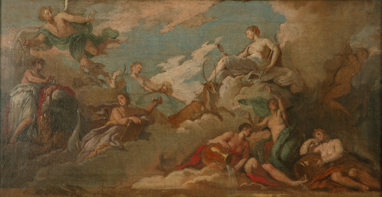 Time, Prudence and Vigilance, c.1716 (tuval üzerine yağlıboya) by James Thornhill