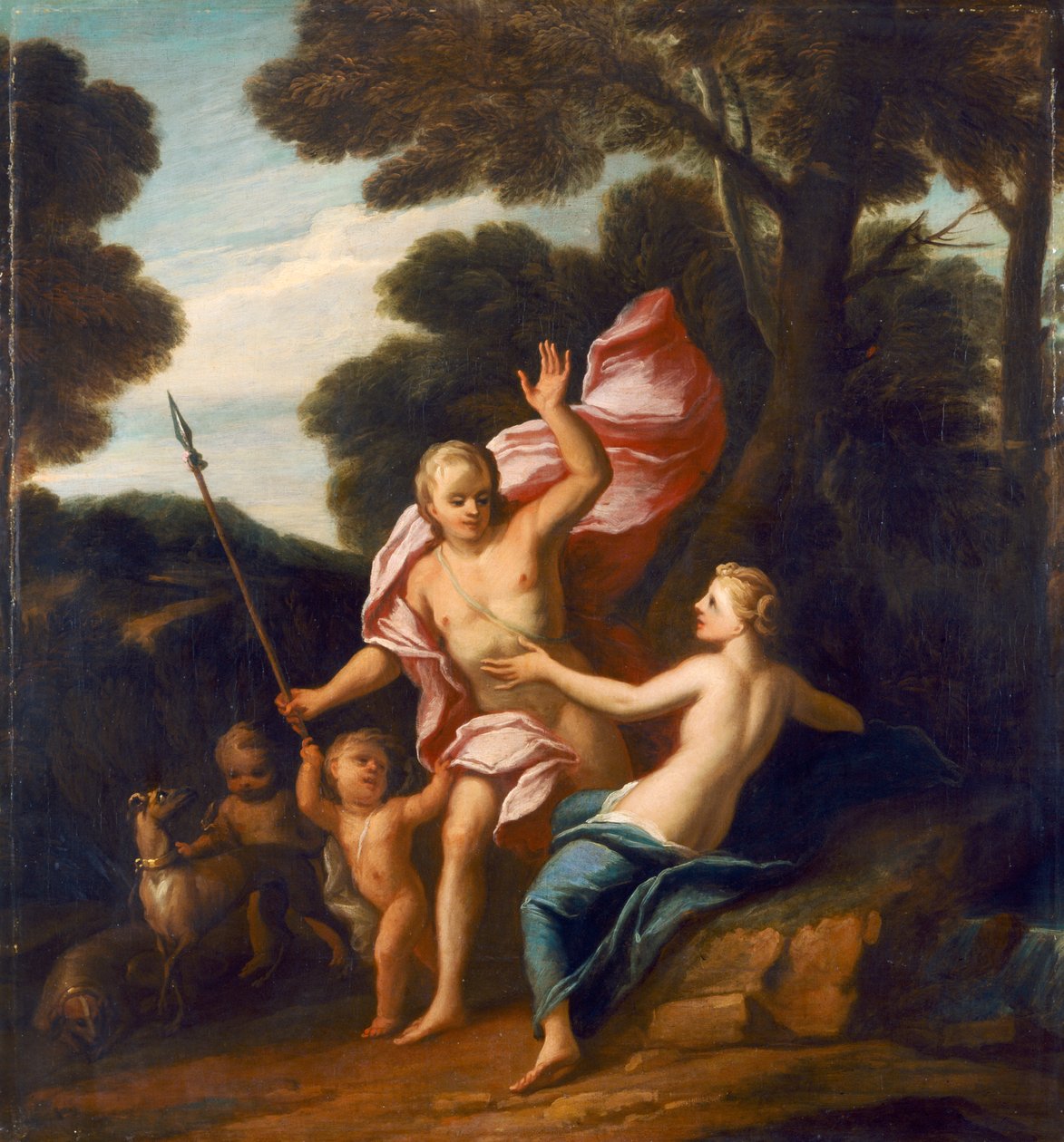 Venüs ve Adonis c.1705 (tuval üzerine yağlıboya) by James Thornhill