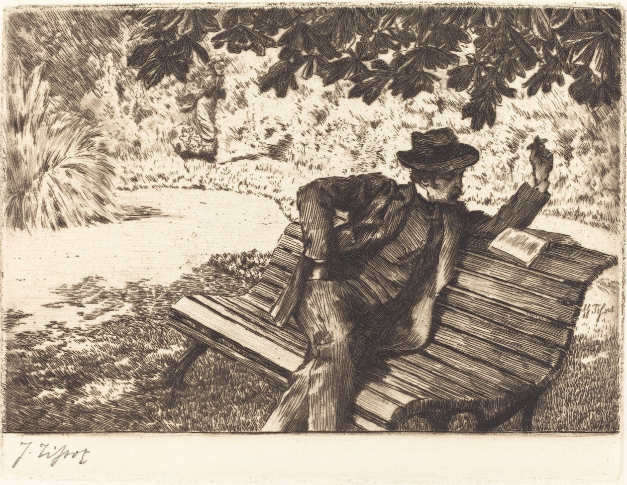 Bahçede Denoisel Okuma, 1882. by James Tissot
