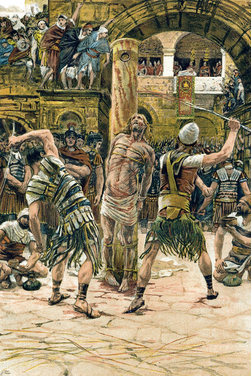 İsa yüzüne kırbaçlandı, c1897 by James Tissot