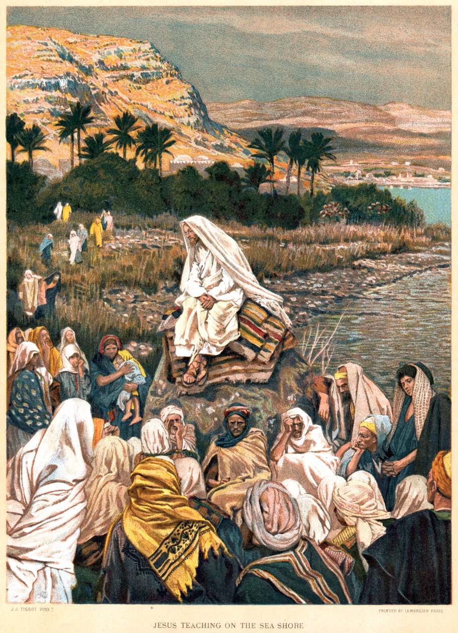 İsa deniz kıyısında öğretiyor, c1890 by James Tissot