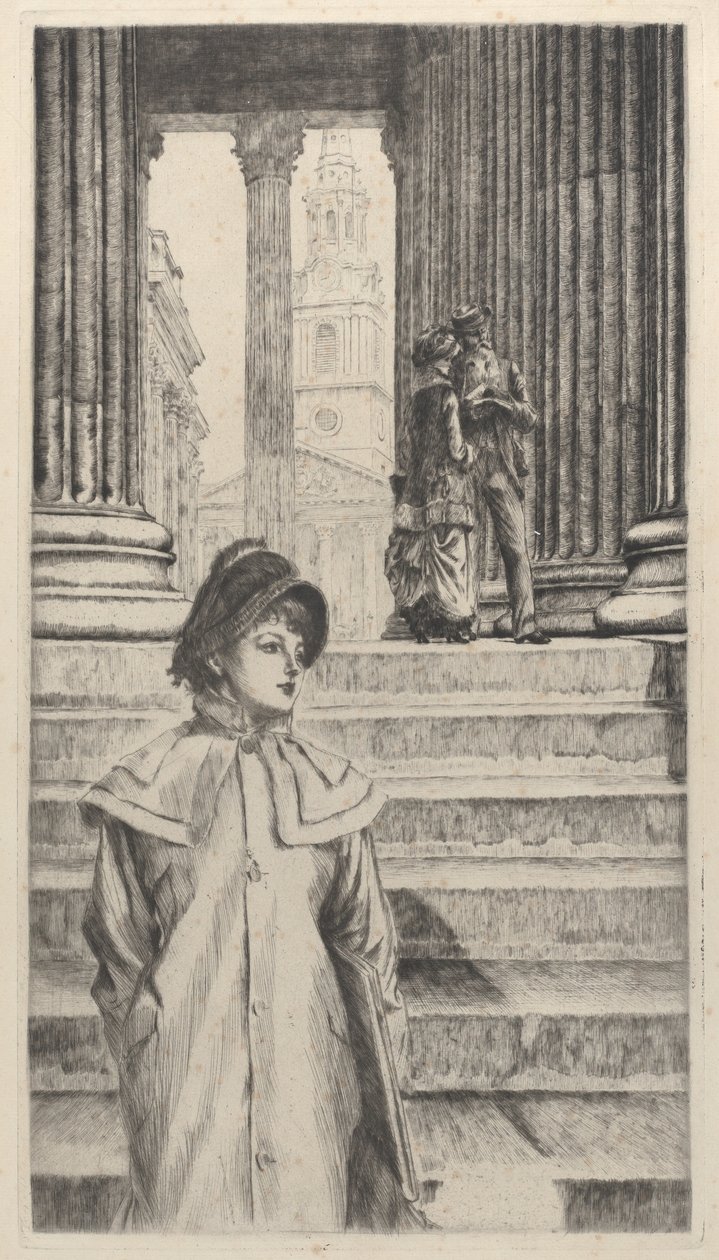 Ulusal Galeri Portikosu, Londra, 1878. by James Tissot