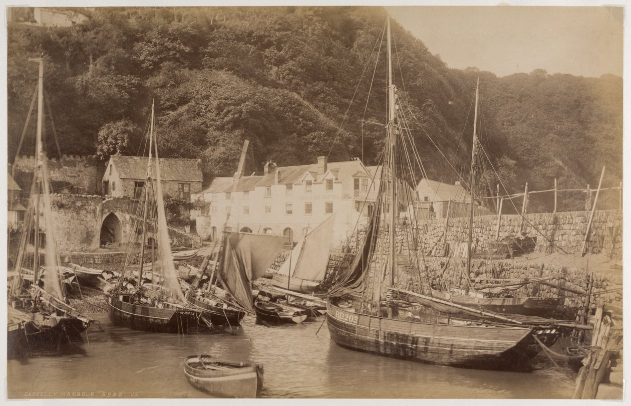 Clovelly limanındaki balıkçı tekneleri by James Valentine
