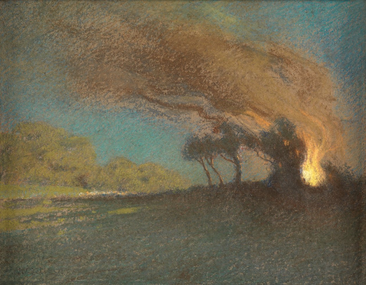 Yanan Çalı (Pastel) by James Valentine Jelley