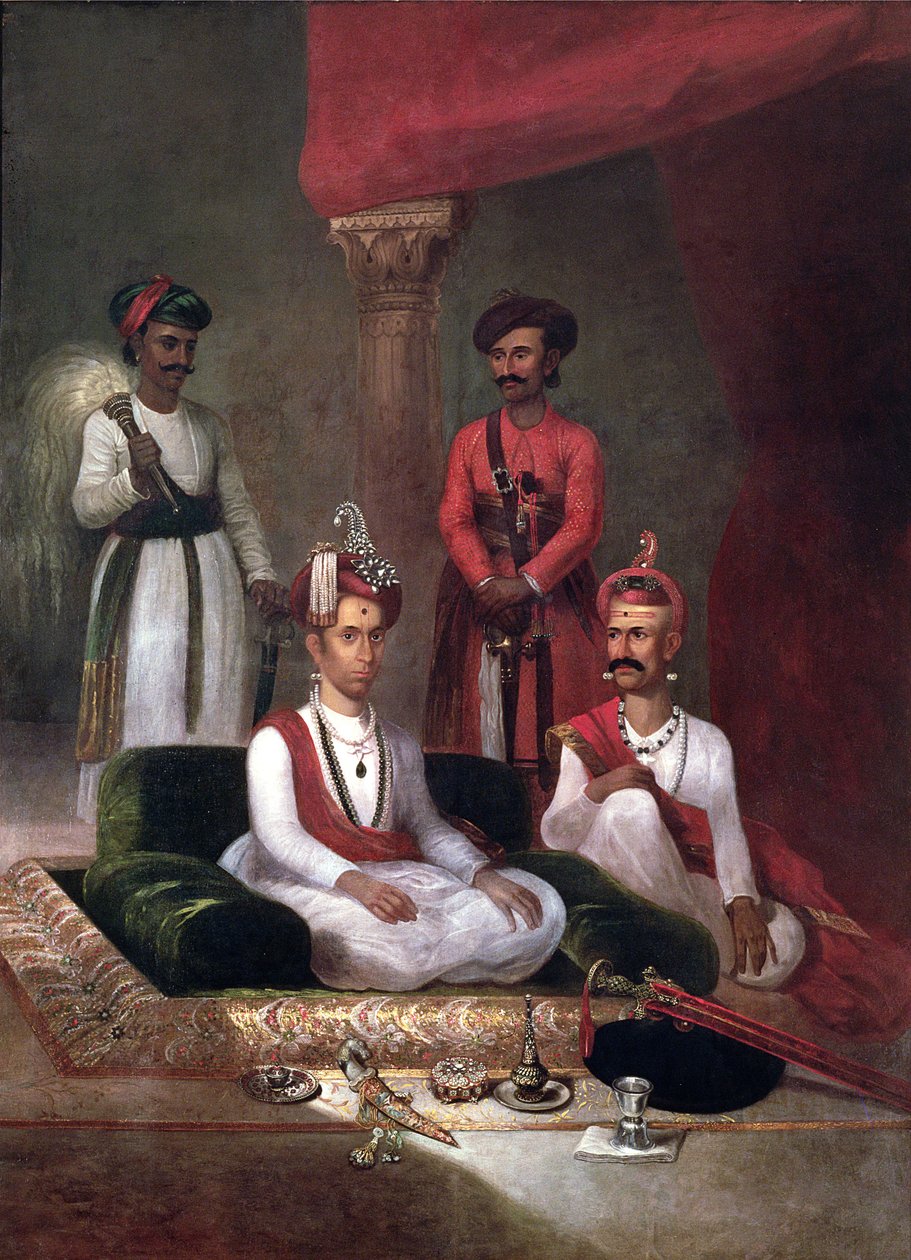 Madhu Rao Narayan, Nana Fadnavis ve Görevliler ile Maratha Peshwa, Poona, 1792 by James Wales