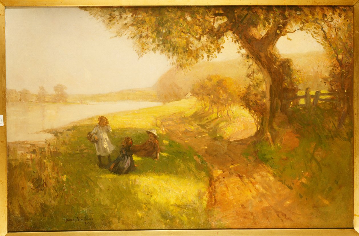 Yaz Günü - Tweed Kıyısındaki Çocuklar, 1907 by James Wallace