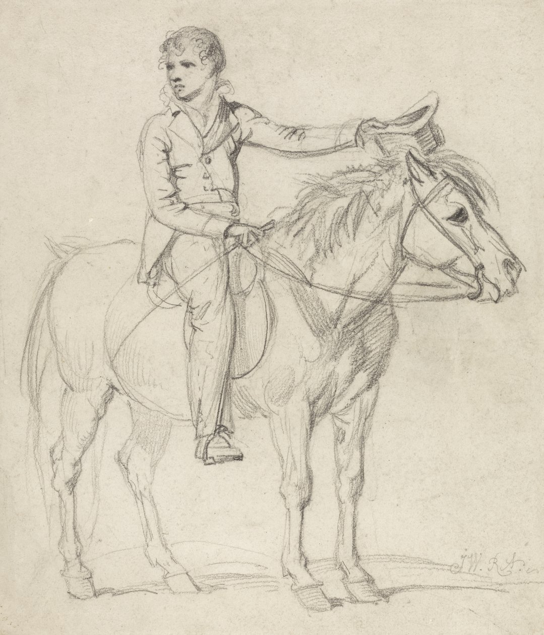 Lord Stanhope (1753-1816) midilliye binen bir çocuk olarak (kağıt üzerinde kurşun kalem) by James Ward