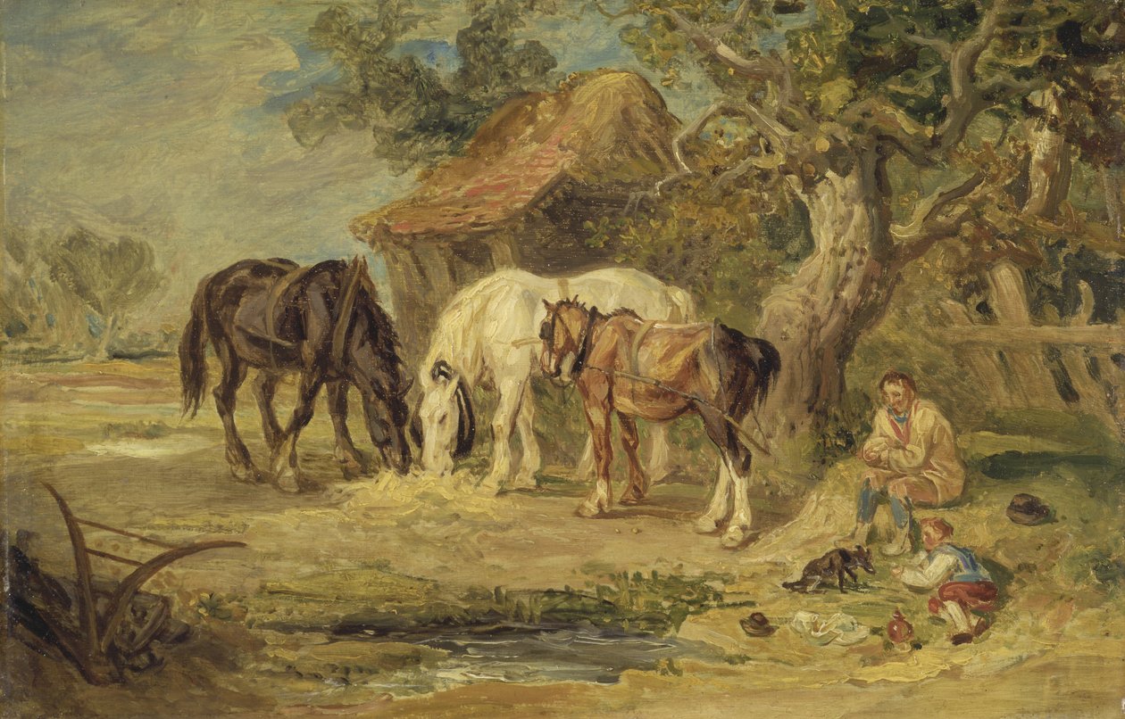 Öğle Yemeği, c.1830-40 (panelde yağlı boya) by James Ward