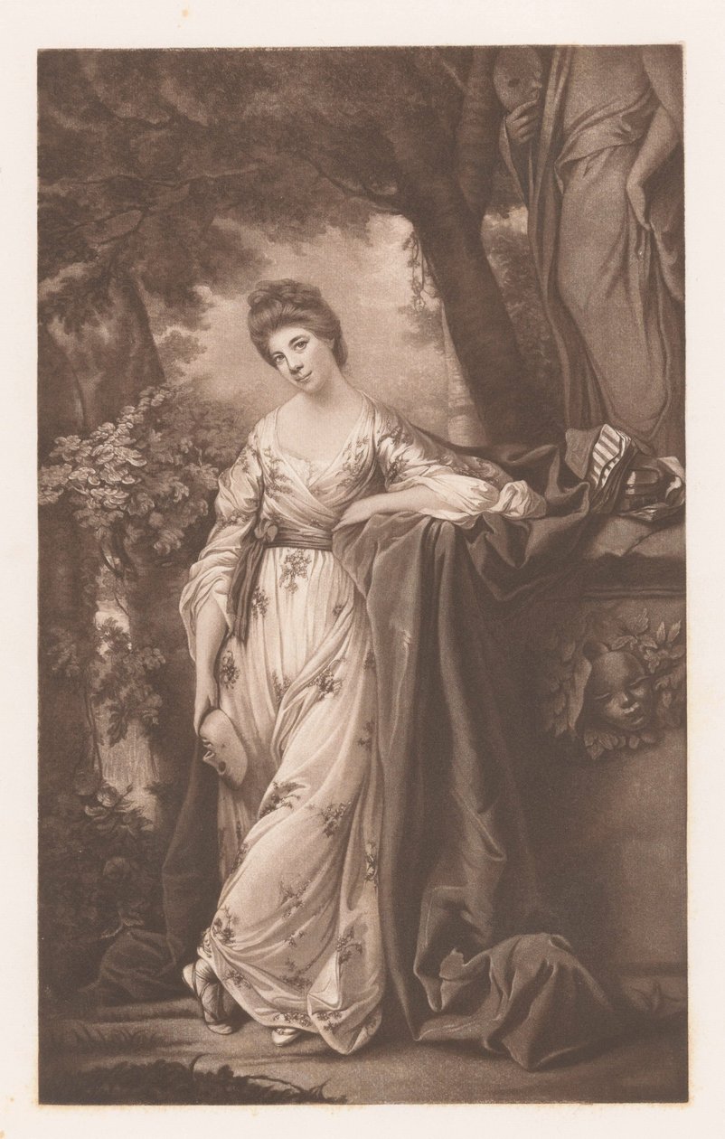 Portret van Frances Abington-Barton als Thalia by James Watson (prentmaker)