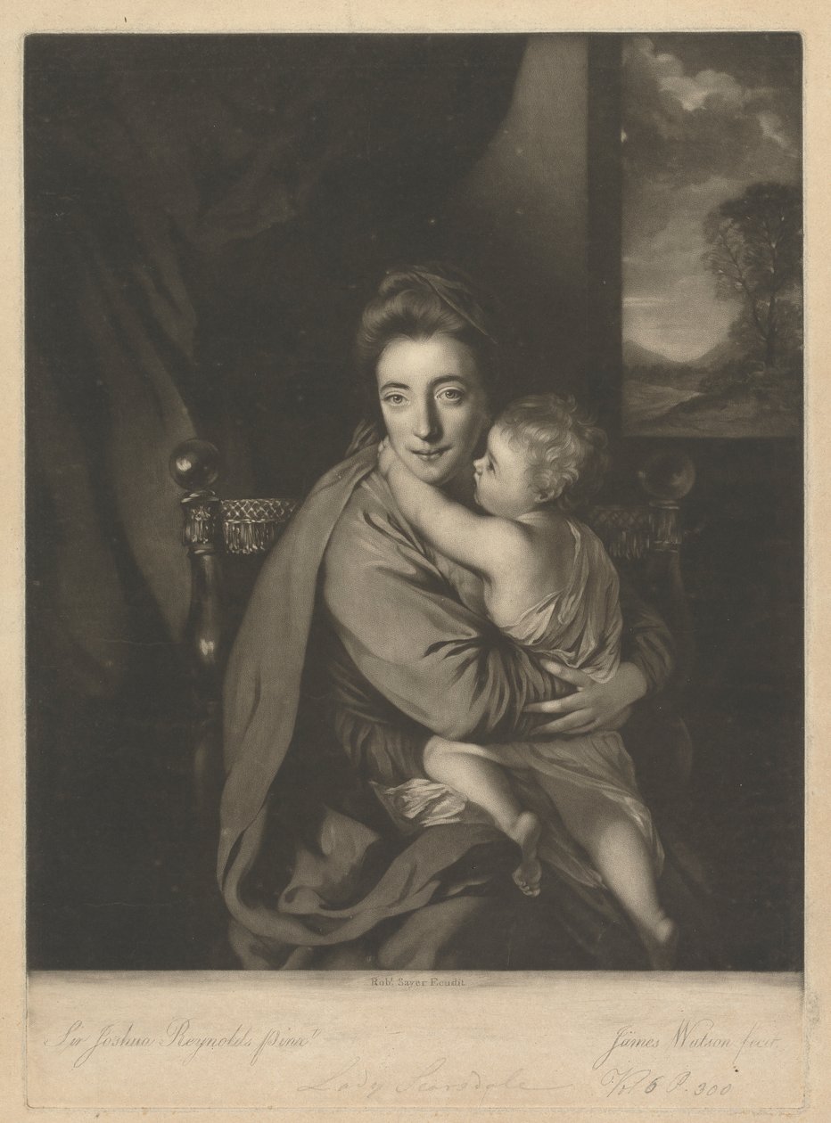 Caroline Curzon (kızlık soyadı Colyear), Lady Scarsdale ve Oğlu, Sayın John Curzon by James Watson