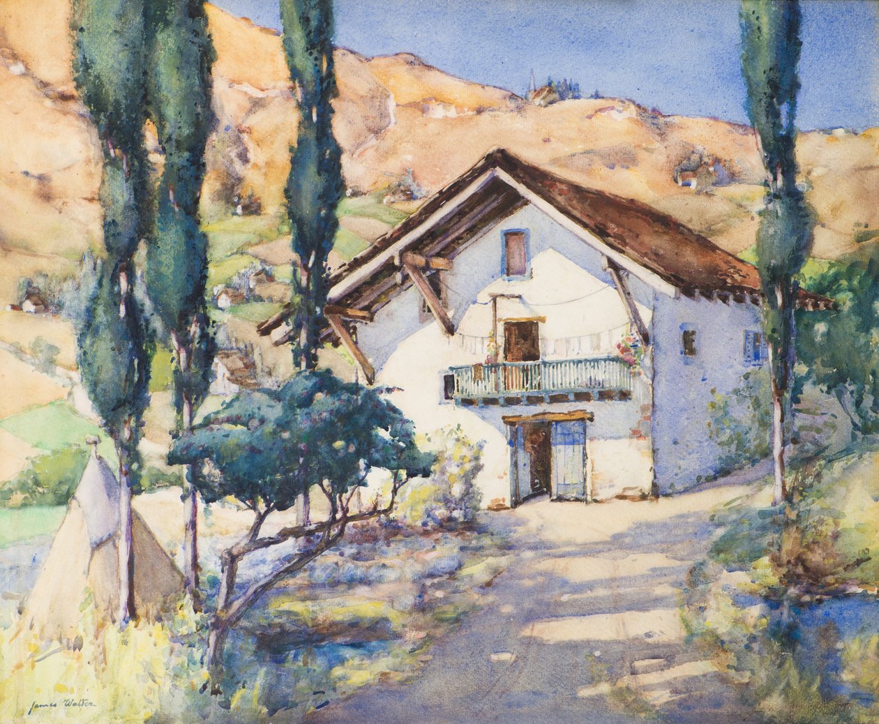 Fuenebri, Kuzey İspanya, 20. yüzyıl (suluboya) by James Watson
