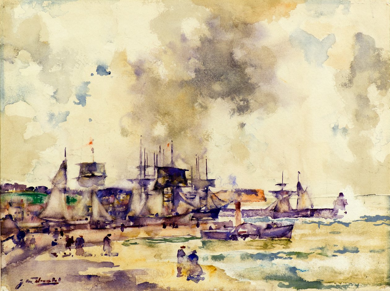 Arbroath Limanı (suluboya) by James Watterston Herald