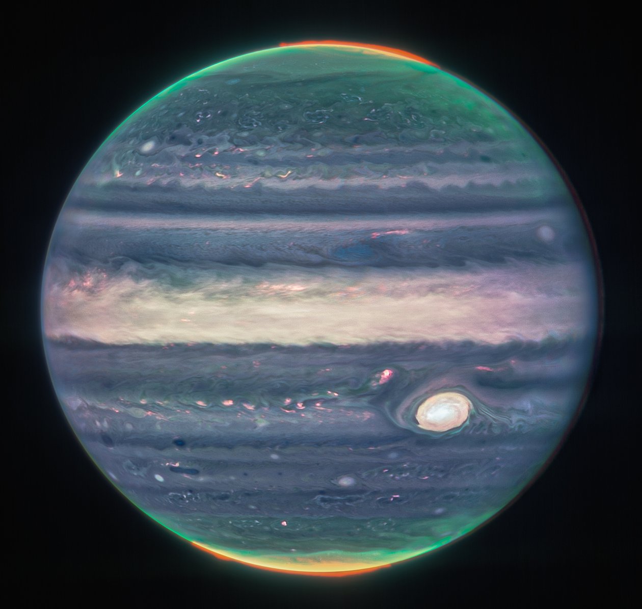 Webb'in Jüpiter Görüntüleri Aurora'ları, Hazes'i Sergiliyor by James Webb Space Telescope (NASA)
