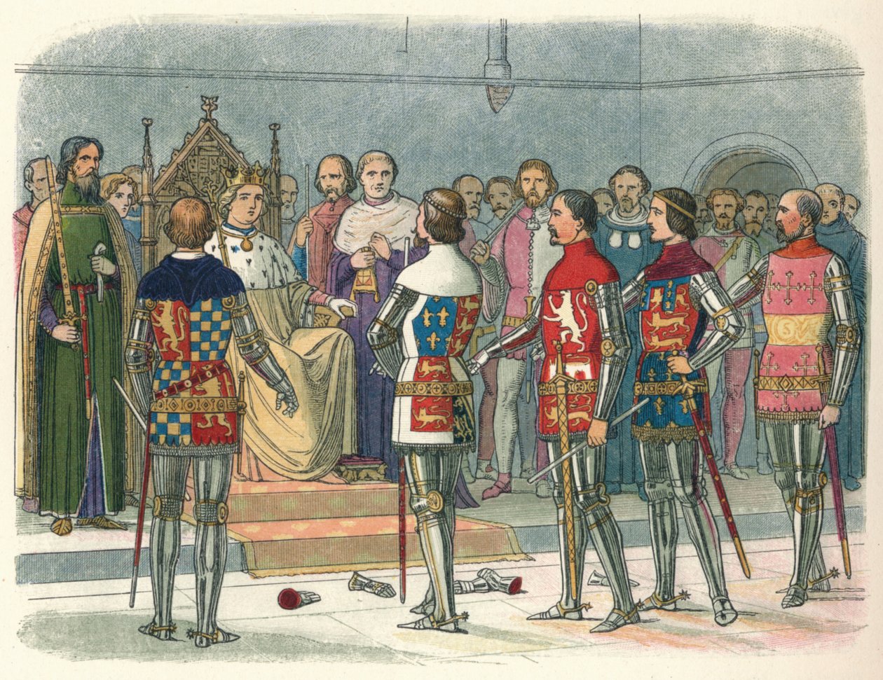 Arundel, Gloucester, Nottingham, Derby ve Warwick, kralın huzurunda, 1387 1864 by James William Edmund Doyle