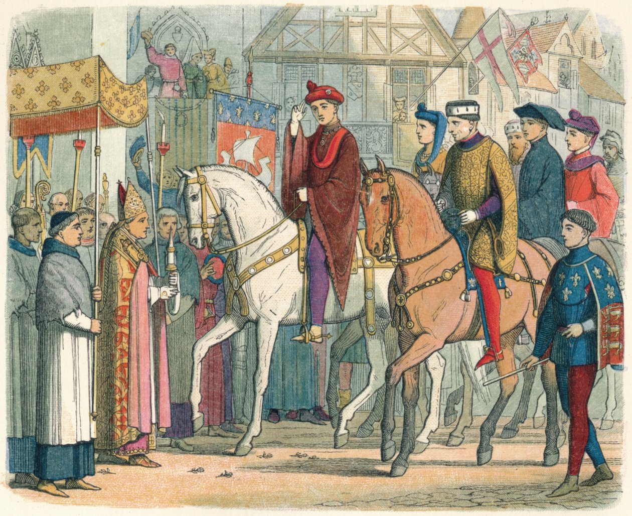 Charles ve Henry din adamları tarafından karşılandı, 1420 1864 by James William Edmund Doyle