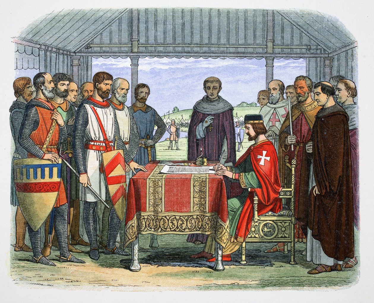 Kral John Büyük Tüzüğü imzalar, Runnymede, Surrey, 1215 1864. by James William Edmund Doyle