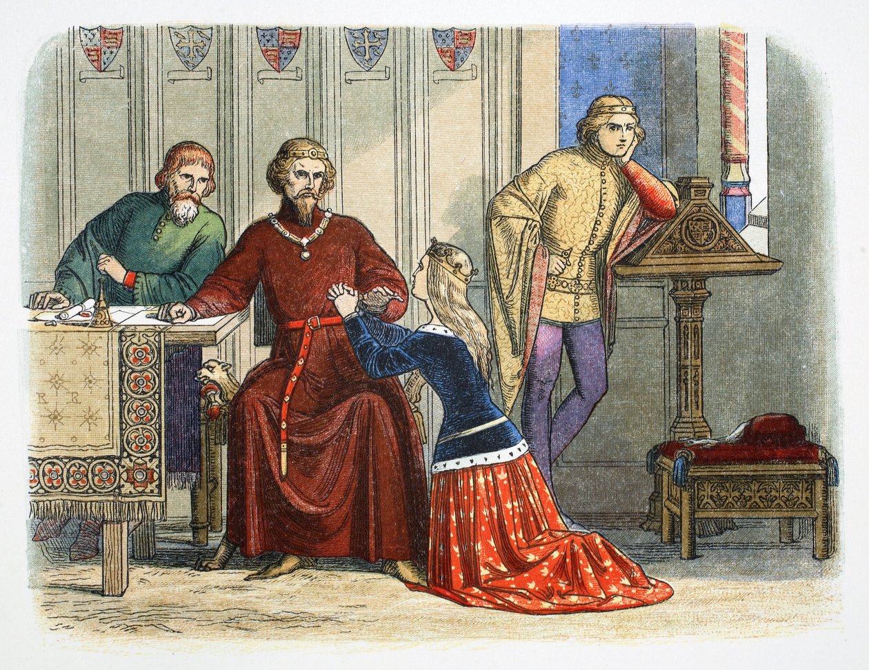 Kraliçe Anne, Gloucester ve Arundel ile Sir Simon de Burley için aracılık ediyor, 1388 1864 by James William Edmund Doyle