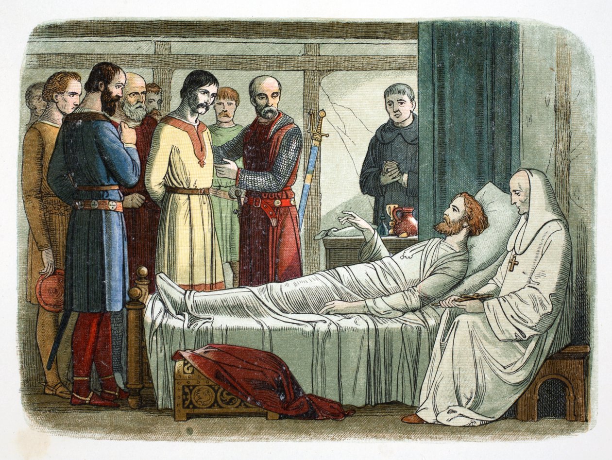 İngiltere Kralı I. Richard, kendisini vuran okçuyu affediyor, 1199 1864. by James William Edmund Doyle