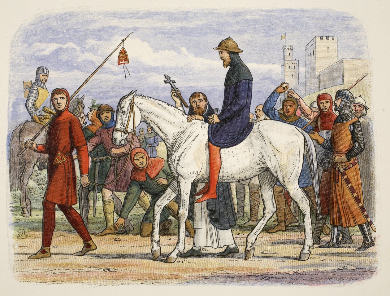 Lancaster Kontu Thomas, idama götürülüyor, A Chronicle of England M.Ö. 55'ten MS 1485'e kadar, pub. Londra by James William Edmund Doyle