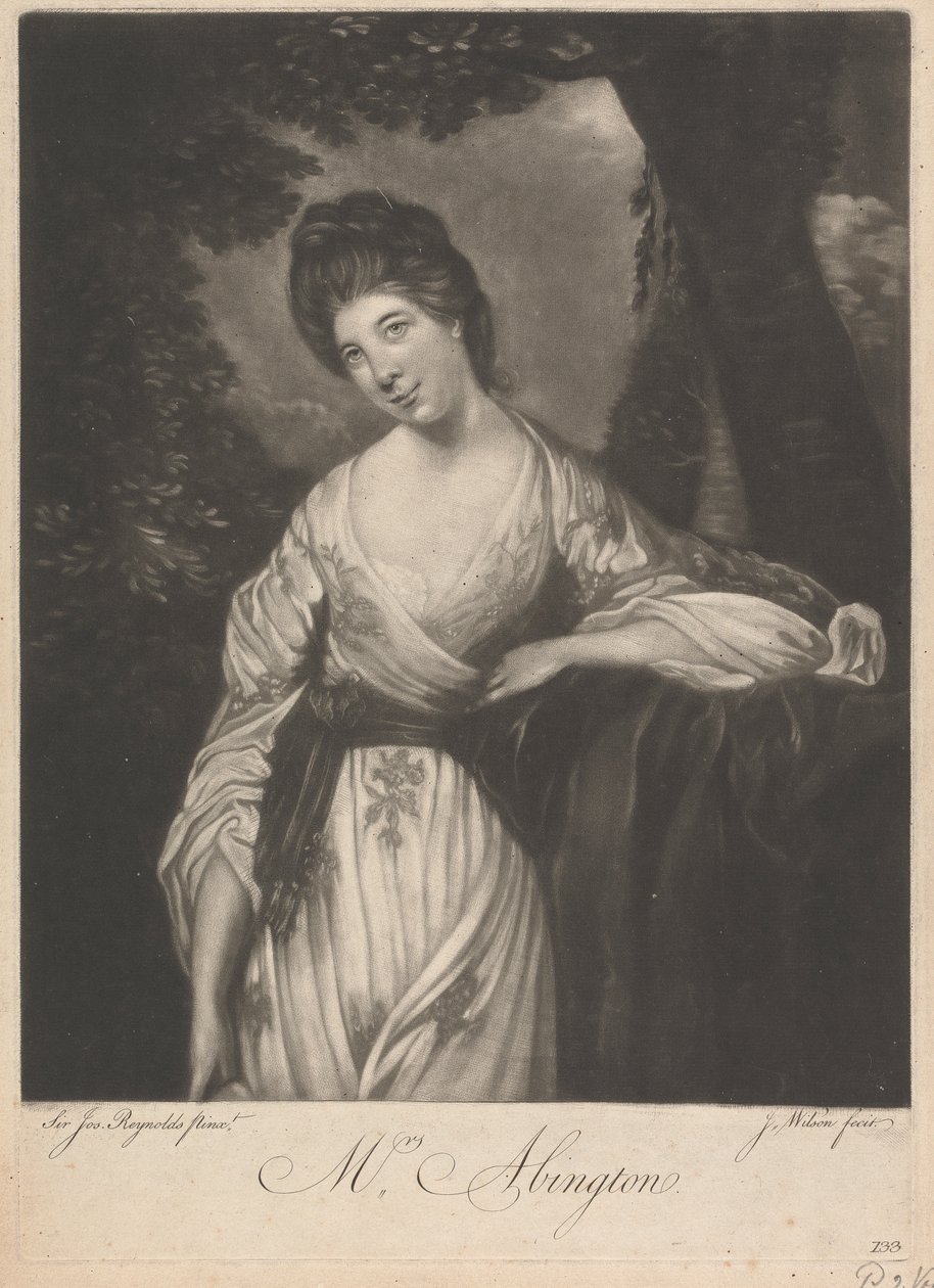 Bayan Frances Abington (kızlık soyadı Barton) by James Wilson