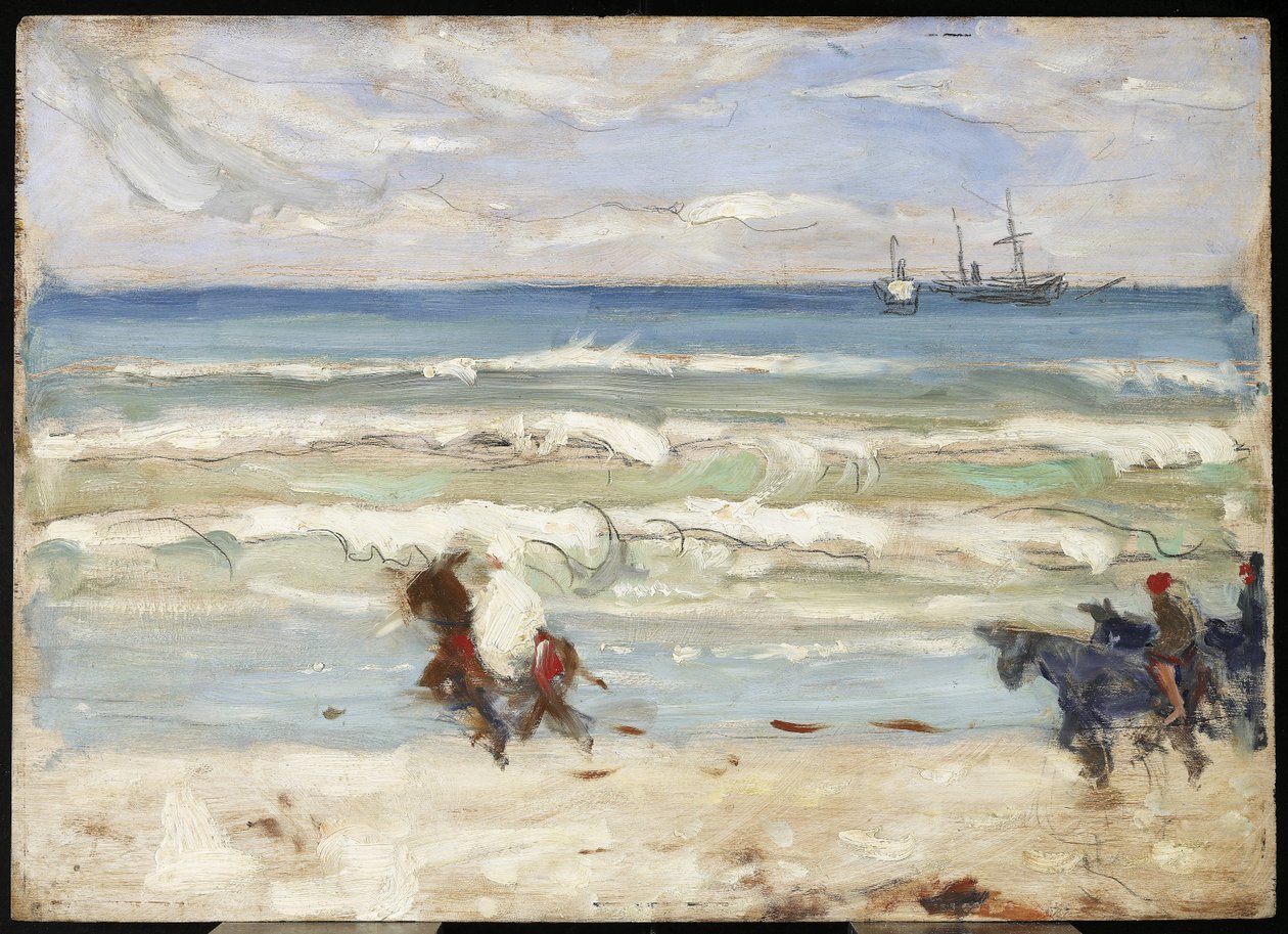 Sahil Sahnesi, Tanca, c.1911 (panelde yağ ve grafit) by James Wilson Morrice