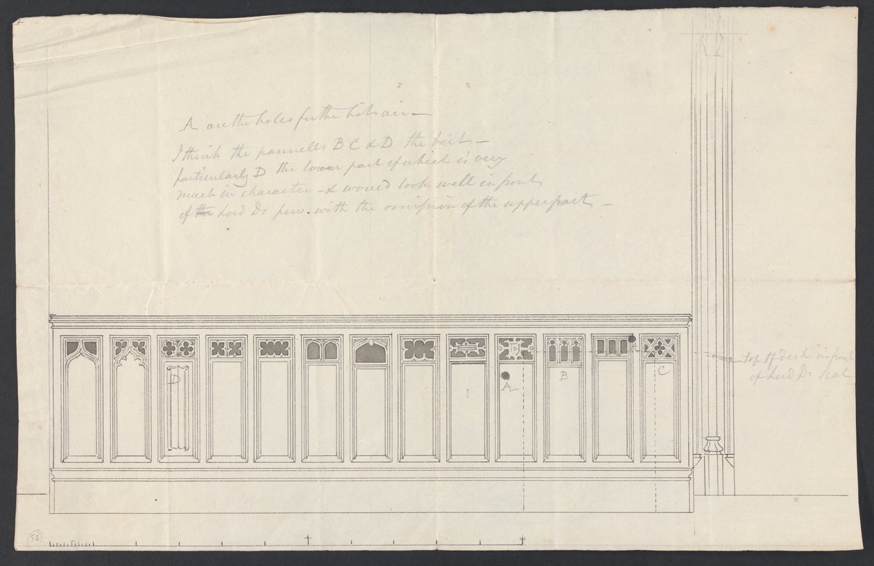 Cobham Hall, Kent: Bir Pew Panelleme Tasarımı by James Wyatt