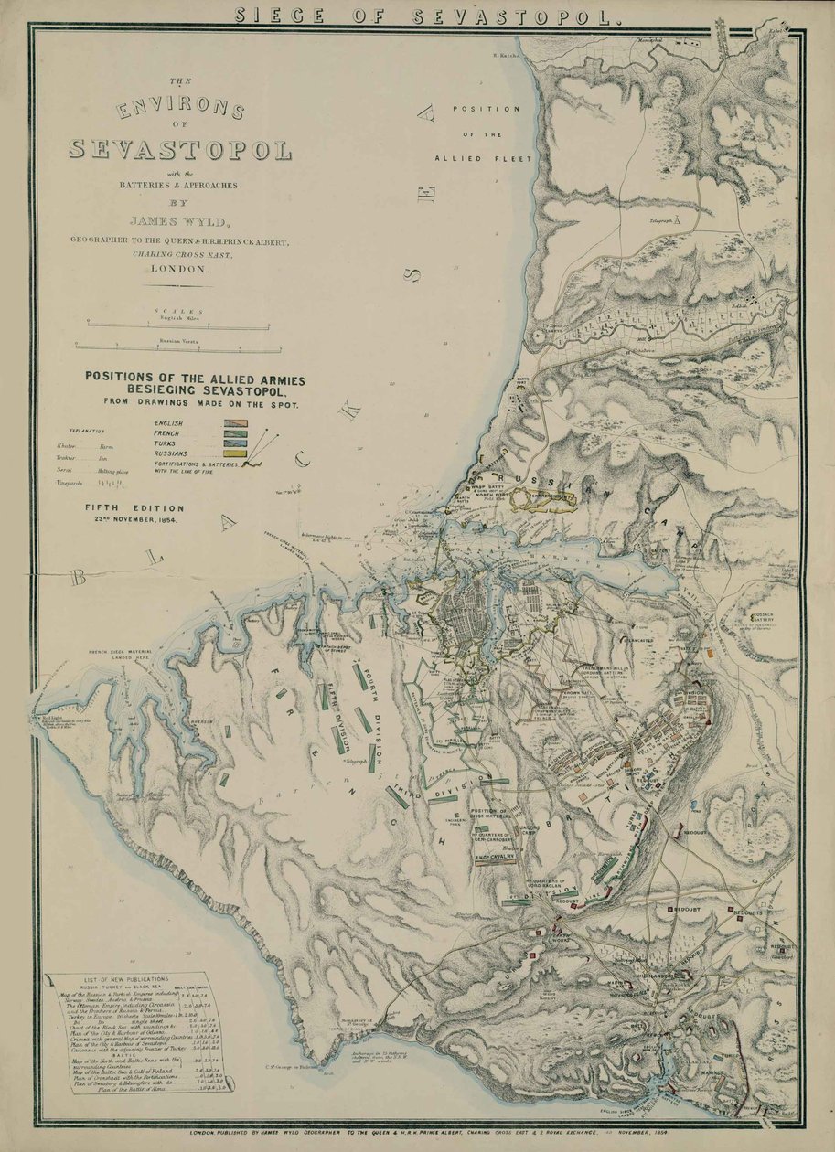 Sivastopol Çevre Haritası, 1854 by James Wyld
