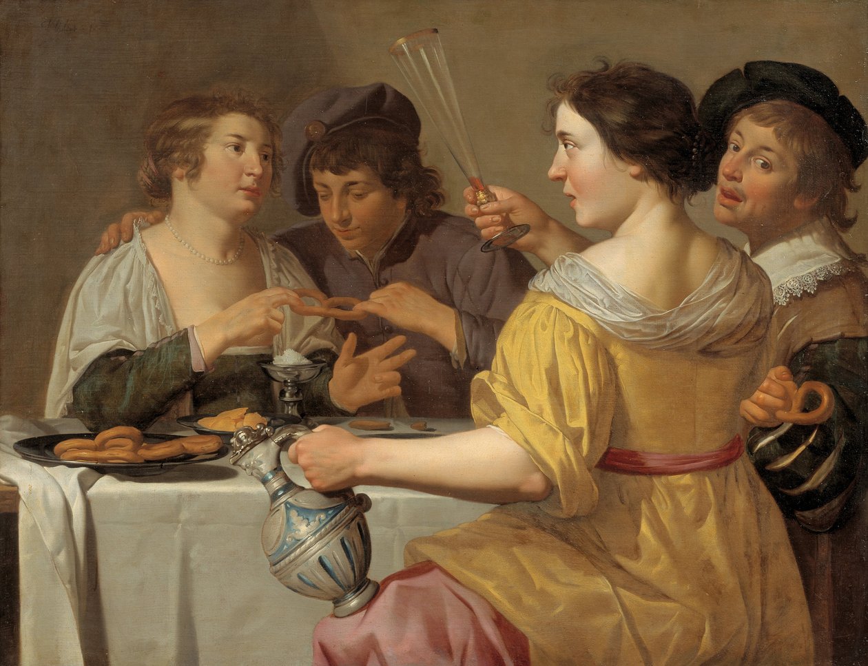 Pretzelin çekilmesi by Jan van Bijlert or Bylert