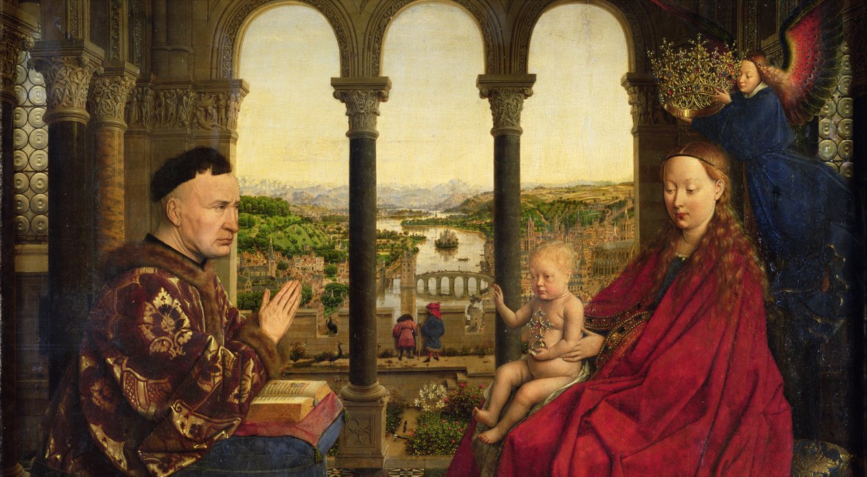 Rolin Madonna, yaklaşık 1435 (panel) (2993 detayı) by Jan van Eyck
