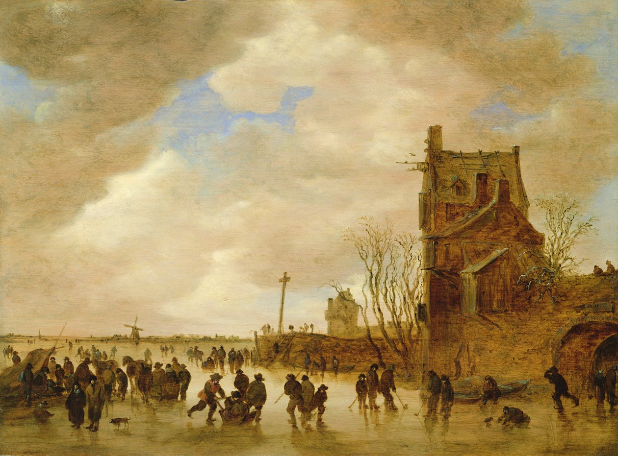 Bir Kış Pateni Sahnesi by Jan Josephsz van Goyen