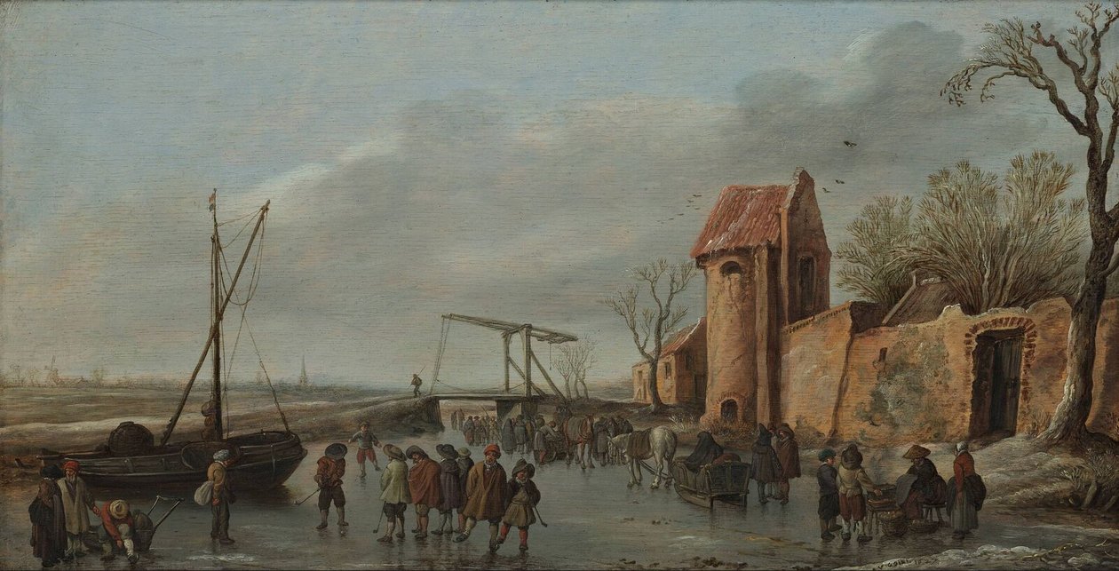 Buz üzerinde bir sahne by Jan Josephsz van Goyen